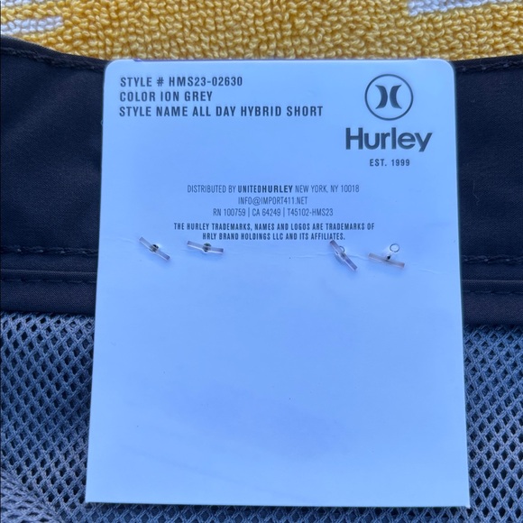 NWT Hurley All Day Hybrid Shorts in Gray. Men's 36. Classic skater/street style! - Picture 12 of 15